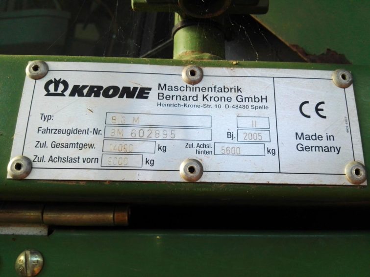 Krone Big M II 450 mower converted to mulcher for sale