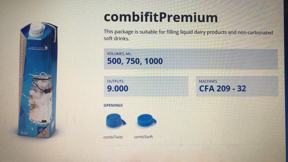 SIG COMBIBLOC Typ CFA 209-32 komplette Getränkeabfüllanlage für Säfte, Milch, Wasser, Softdrinks zu verkaufen