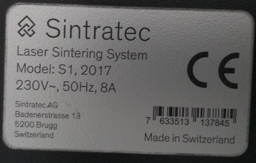 Sintratec S1 SLS 3D-Drucker inkl. Neupulver PA12 und Ersatzdichtungen zu verkaufen