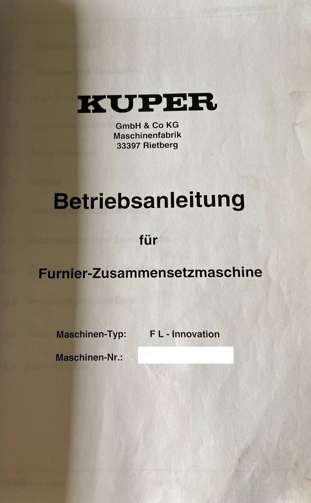Kuper FLI Furnierleimmaschine zu verkaufen