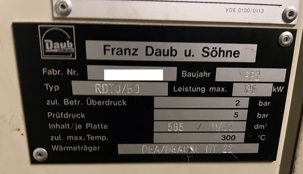 Franz Daub u. Söhne RDTO/BO / KO 160 Backofen inkl. des Gärstopautomaten zu verkaufen