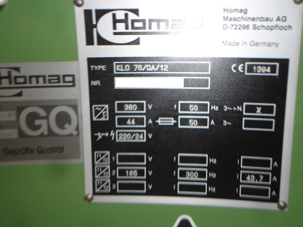 Homag KLO76/QA/12 Kantenanleimmaschine zu verkaufen