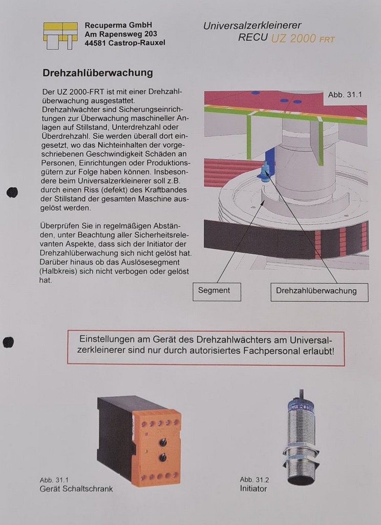 Recuperma UZ 2000 Universalzerkleinerer zu verkaufen