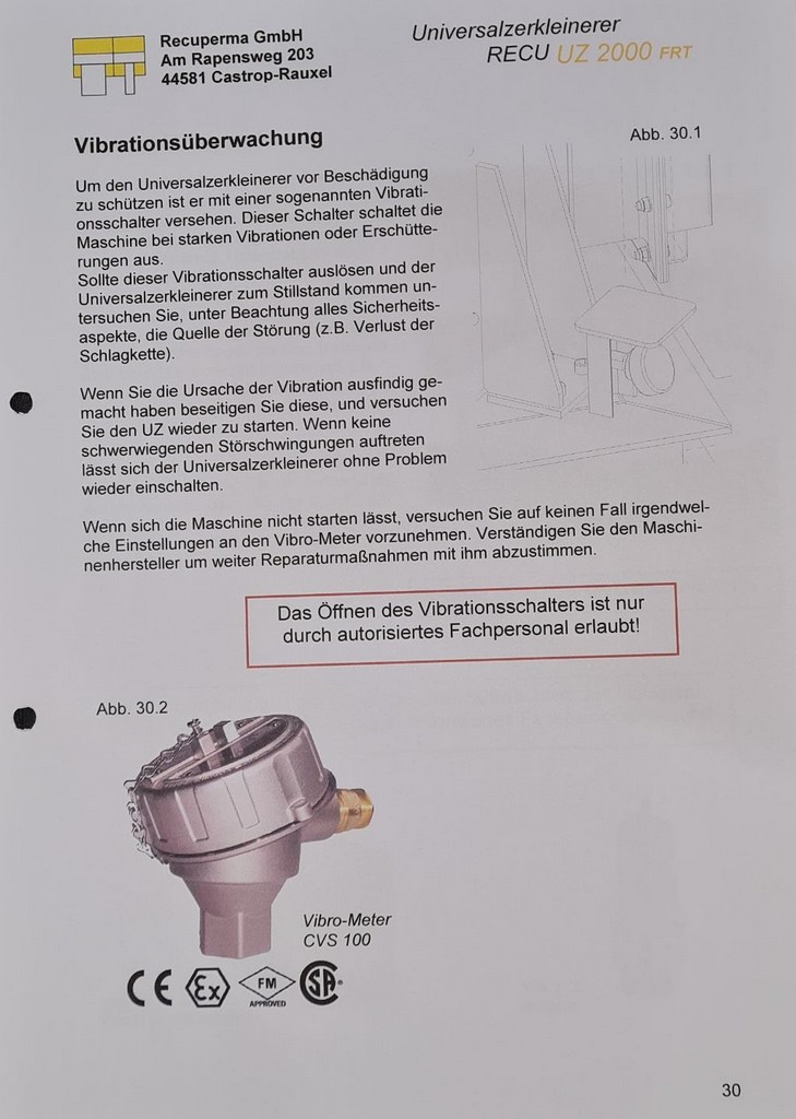 Recuperma UZ 2000 universal shredder for sale