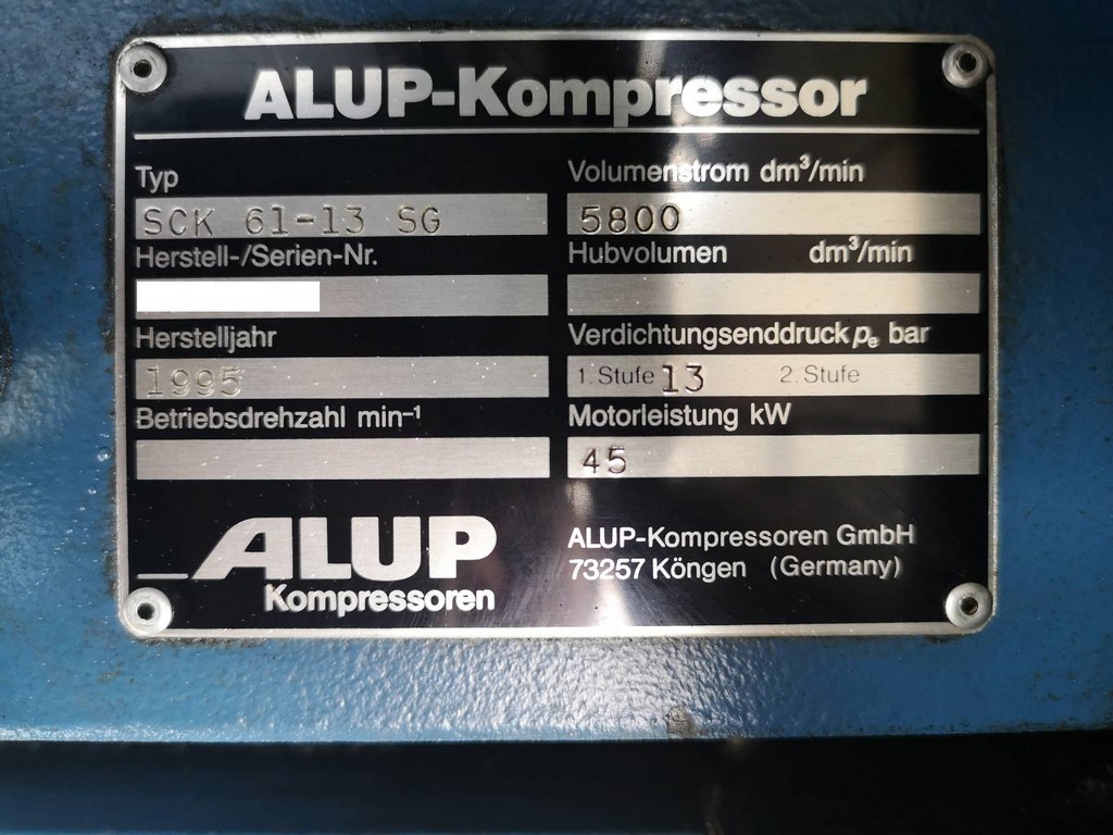 ALUP-Compressors SCK 61-13 SG screw compressor for sale