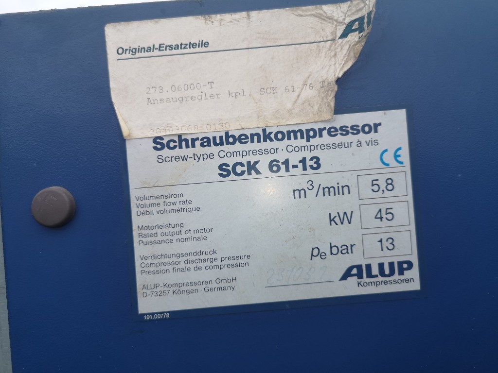 ALUP-Kompressoren SCK 61-13 SG Schraubenkompressor zu verkaufen