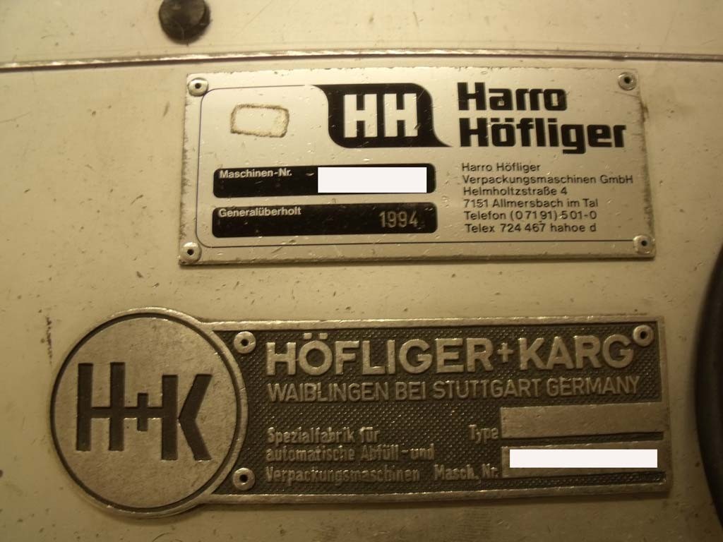 Harro Höfliger cartonetta packaging machine for sale