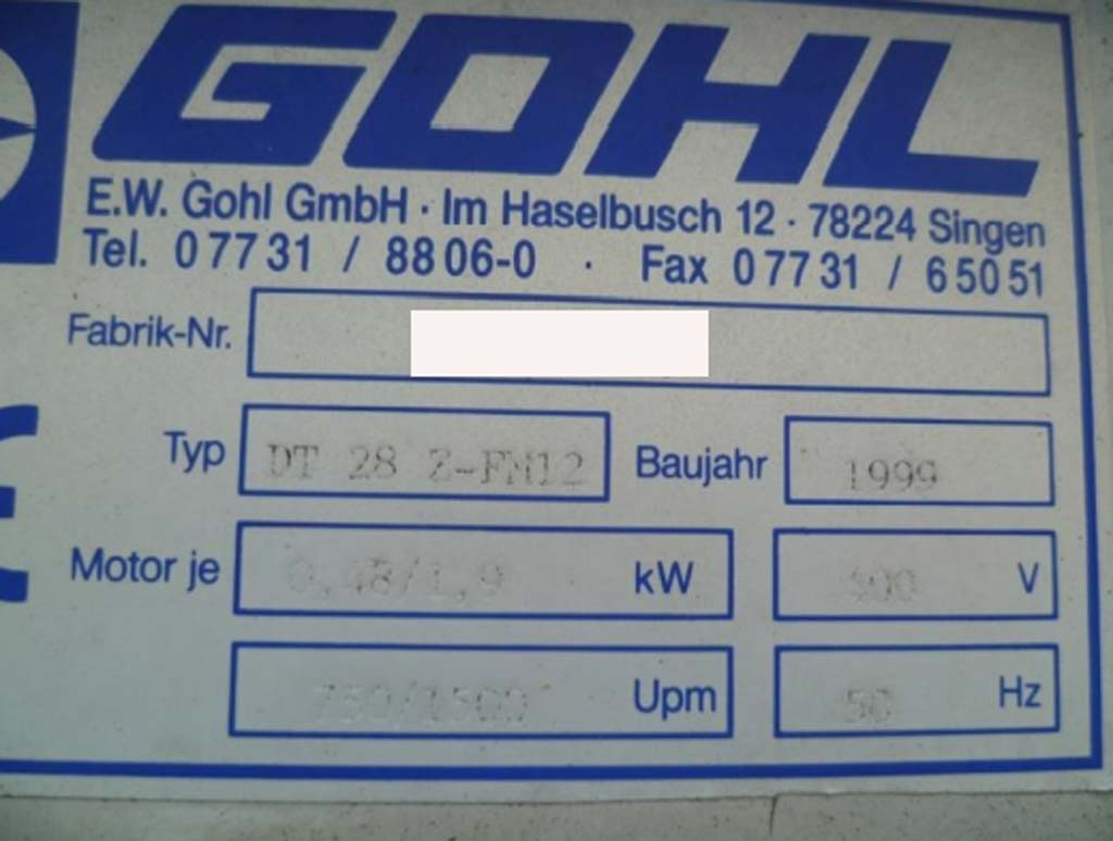 Gohl DT 28 Z-FM12 Rückkühlwerk zu verkaufen