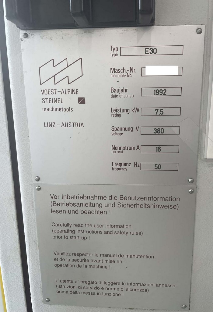 Weiler/Voest-Alpine E30 Drehmaschine zu verkaufen