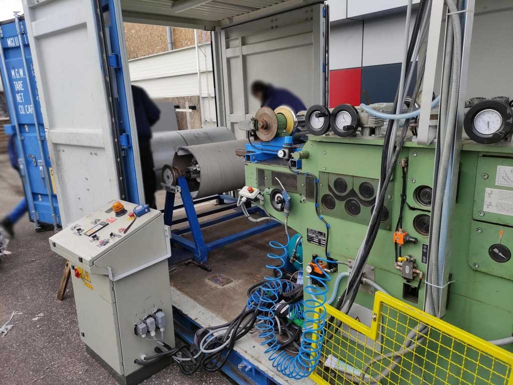 Bollina LTB 16 S Quer- und Längsteilanlage mit Richtwerk inkl. Abcoilers im 20-fachen Fußcontainer zu verkaufen