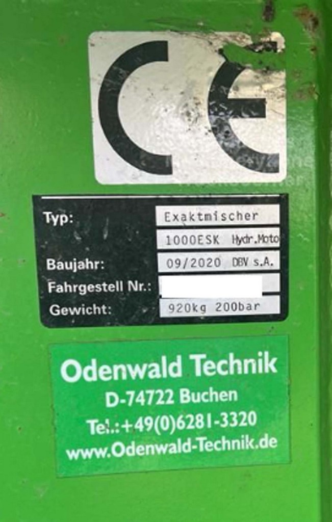 Odenwald 1000 ESK H Mixer – G exact mixer for sale