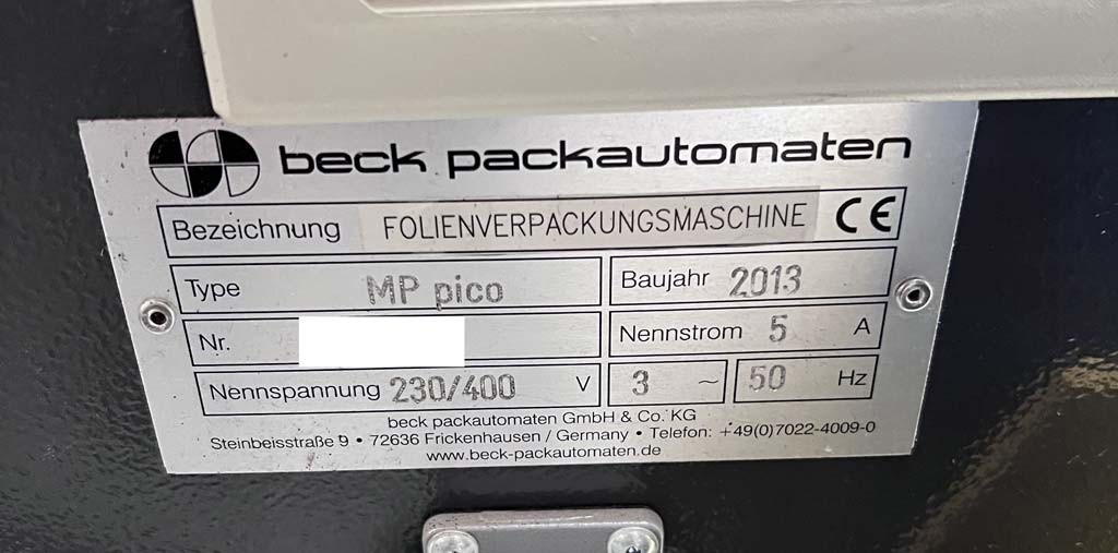 Beck Verpackungsmaschinen verschiedener Marken zu verkaufen