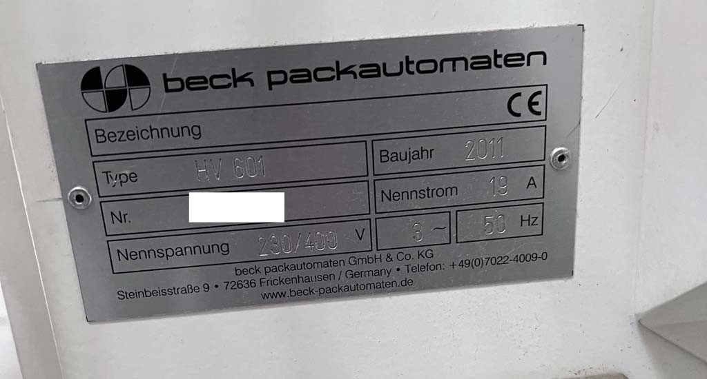 Beck Verpackungsmaschinen verschiedener Marken zu verkaufen