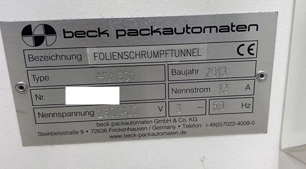 Beck Verpackungsmaschinen verschiedener Marken zu verkaufen