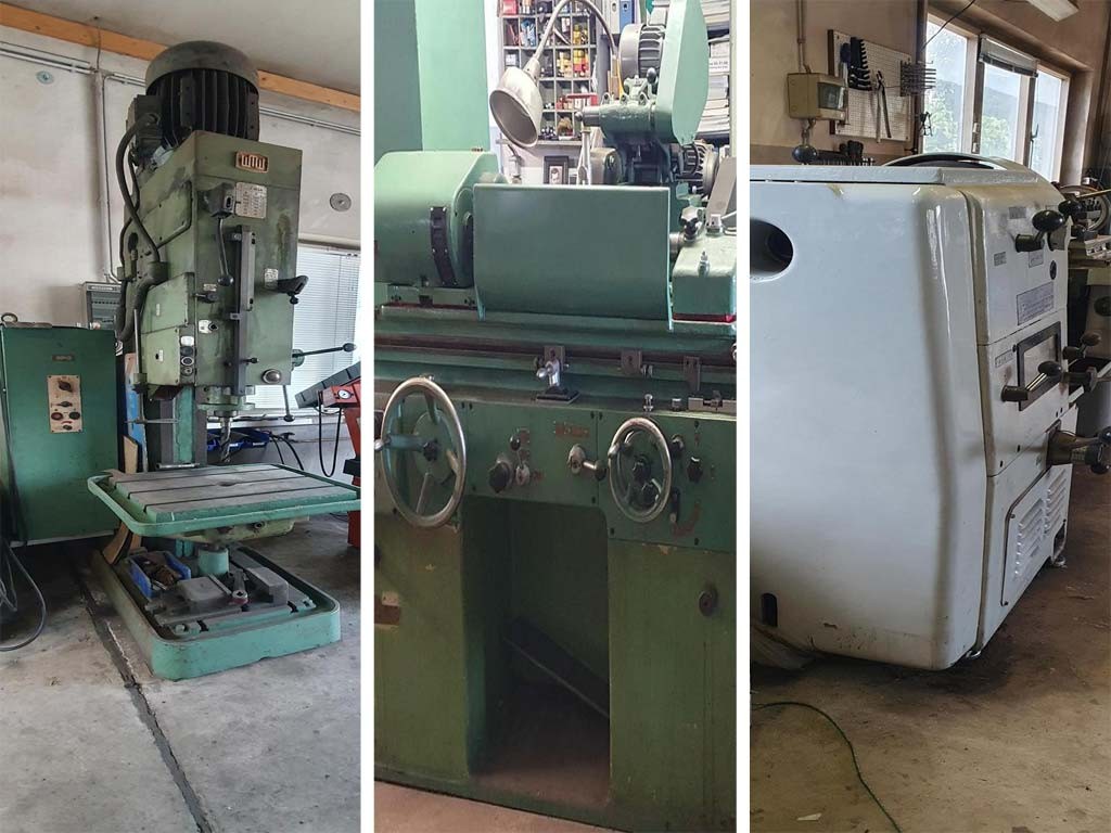 3x metalworking machines lathe, large drilling machine, cylindrical grinding machine for sale