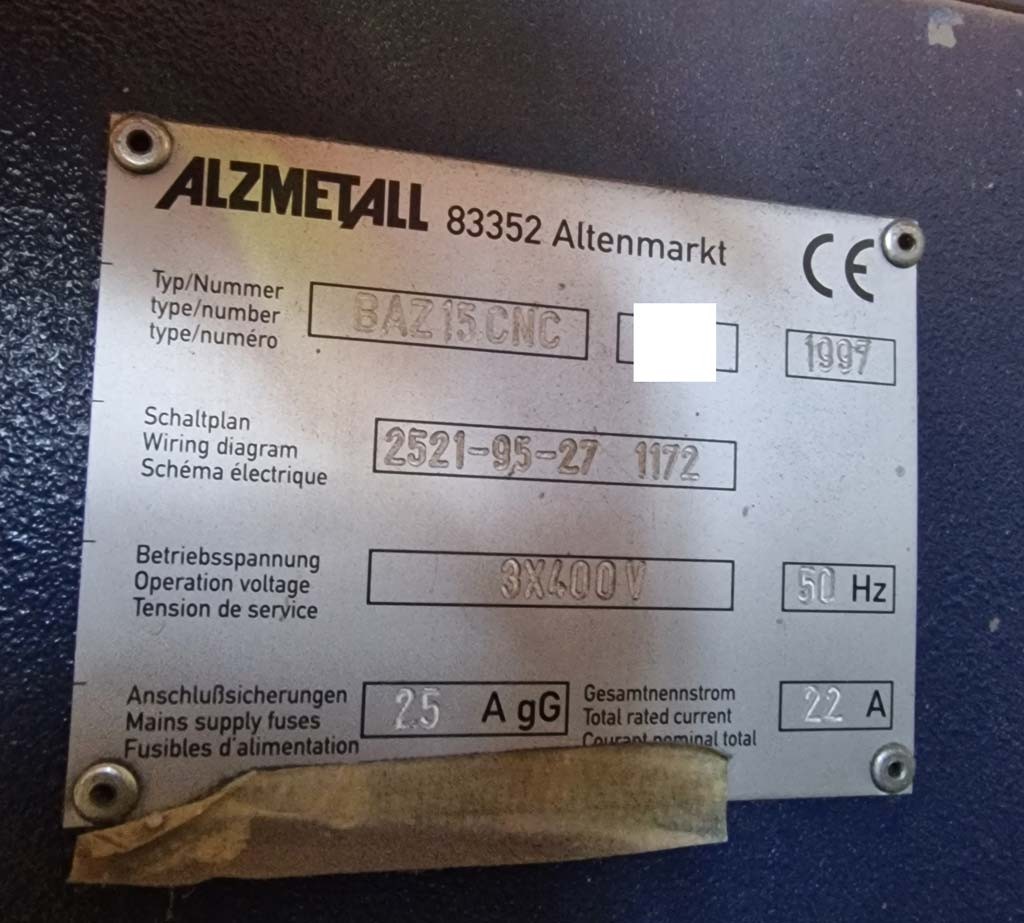 ALZMETALL BAZ 15 CNC drilling and machining center for sale