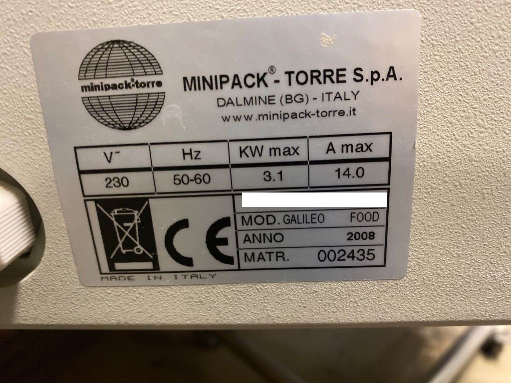 Minipack-Torre Galileo Food Verpackungsmaschine zu verkaufen