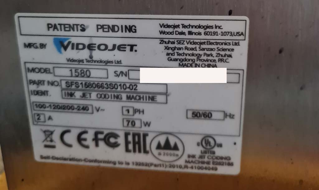 Videojet 1580 Drucker zu verkaufen