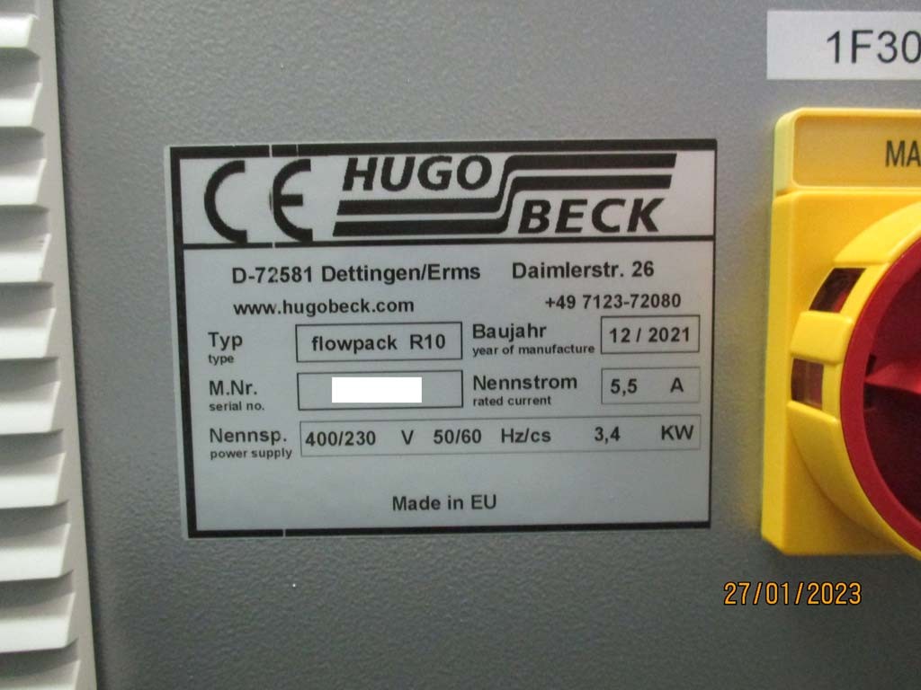 Hugo Beck flowpack R10 rotary flowpack machine for sale