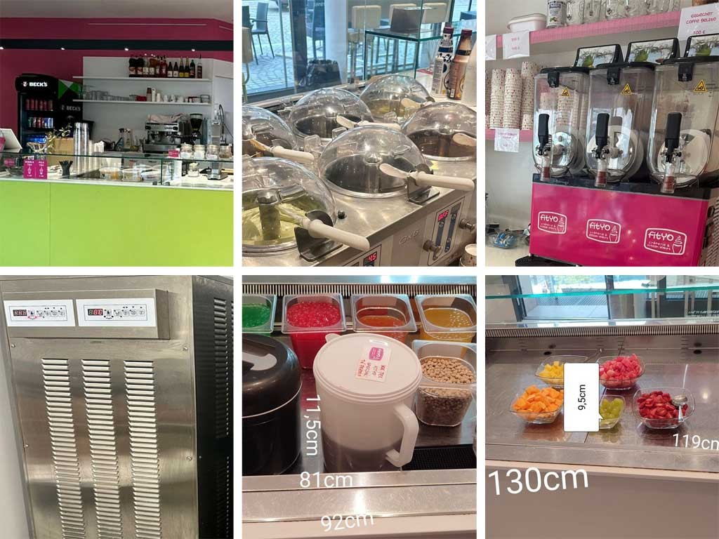 Diverse food technology ice cream display case, machines "Frozen Yogurt Frigomat", refrigerated display cases, refrigerated base cabinet for sale