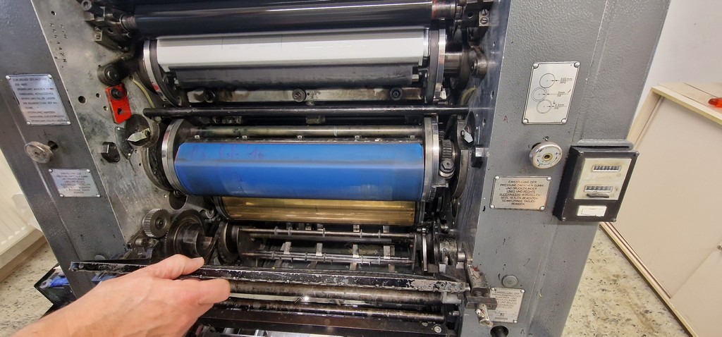 Heidelberger GTO 46 Offsetdruckmaschine inkl. des Farbkastens mit dem Farbzonenmesser zu verkaufen
