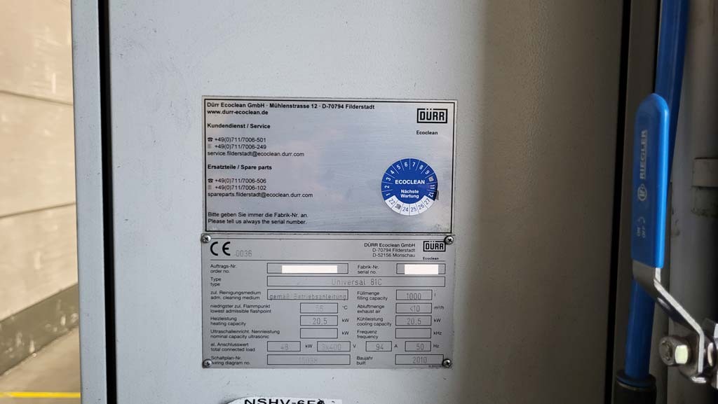 Dürr Ecoclean Universal 81C hydrocarbon-based cleaning system for sale