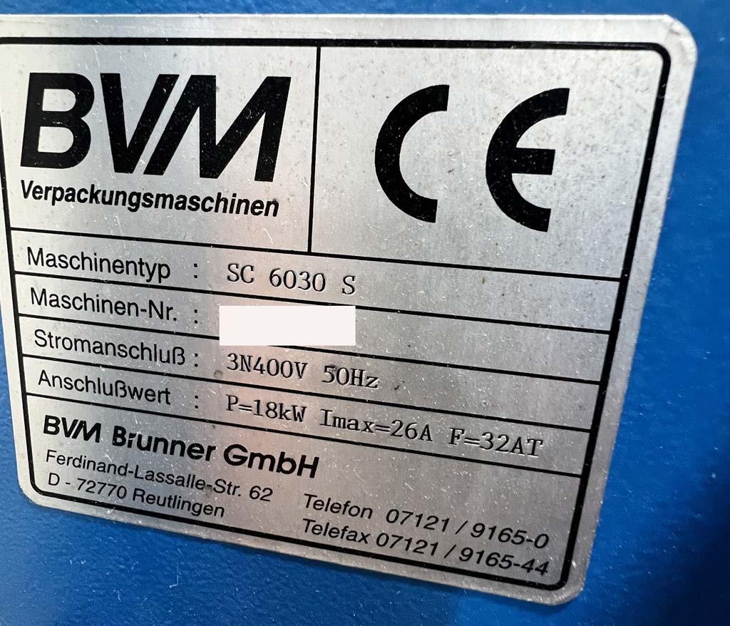 BVM Brunner Compacta 6010 Verpackungsmaschine mit dem Folienschrumpftunnel zu verkaufen