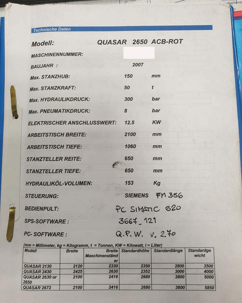 USM Quasar 2650 ACB-ROT Stanzautomat zu verkaufen