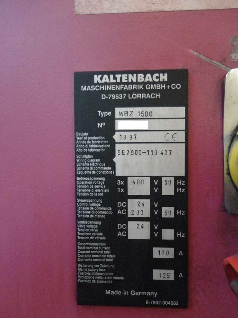 Kaltenbach WBZ 1500 Brenn-Bohranlage zu verkaufen
